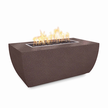 The Outdoor Plus 60 Rectangular Avalon Fire Pit, Powder Coated Metal, Play Electronic Ignition, Liq. Propane OPT-AVLPC6024EKIT-CPV-LP